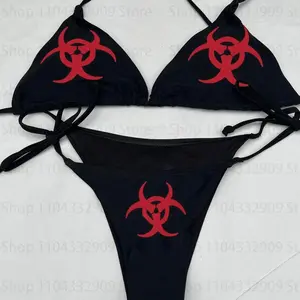 2000s Gothic Vintage bikini Y2k style Graphic Women Fairy Trash bikini Emo girls Punk bikini swimm Sexy Girls Bathing Suitit