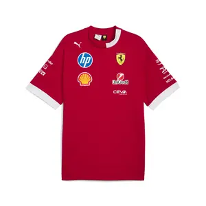PUMA Mens Scuderia Ferrari Drivers Logo Crew Neck Short Sleeve Casual Tops Casual - Red