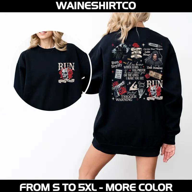 Run Little Mouse Sweatshirt, Haunting Adeline Hoodie, Cat And Mouse T-shirt, Dark Romance Shirt, Smut Reader, Book Lover Gifts Everyday Cotton Fit Womenswear