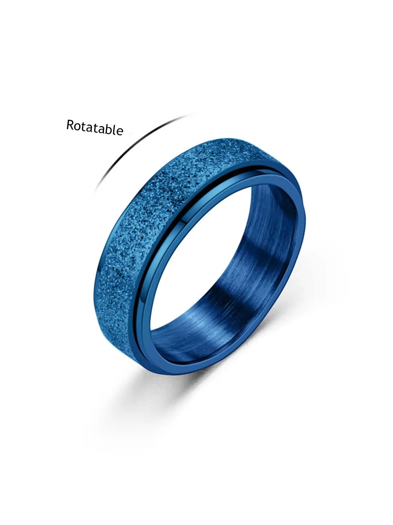 Multi-color Matte Finish Spinner Couple Ring, Metal Spinner Ring, Fashion Jewelry Accessories For Both Women & Men