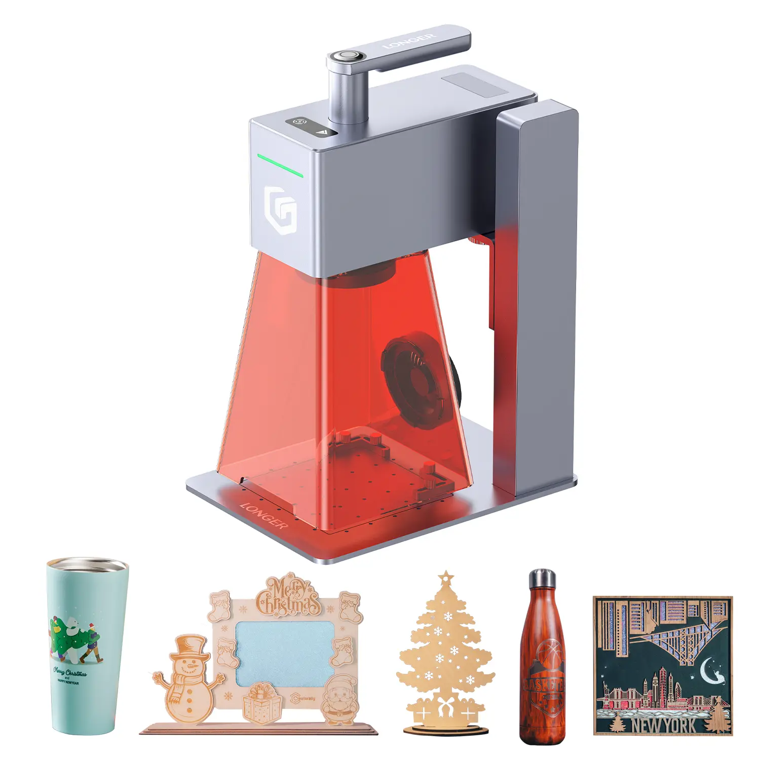 Longer Nano Pro 2-in-1 Dual Laser Engraving Machine, Lightning Speed Portable Laser Engraver and Laser Cutter,Engraving Precision 0.01 * 0.01mm, DIY Engraver Tool for Wood,Leather, Cloth, Ceramics