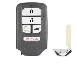 5 Buttons Smart Key Shell Replacement for Honda 2016 - 2020, CR-V 2017 - 2018, Pilot 2016 - 2019 FCC ID: KR5V1X KR5V2X KR5V44 KR5T44 No Electronics, Battery, or Circuit Board is Included
