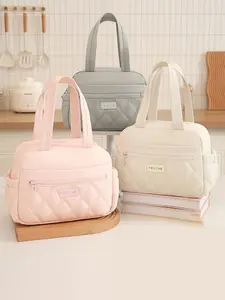 New Handheld Square Lunch Bag, Portable Bento Box Insulated Bag, Camping Freshness Pack, Essential for College Students Returning to School, Multifunctional Insulated Bag, Reusable Lunch Bag, Lunch Cooler Bag, Zipper Lunch Bag