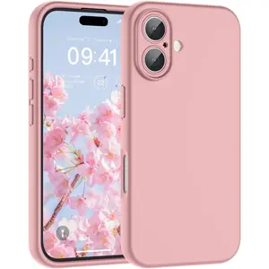 Designed for iPhone 16 Plus Case,Premium Liquid Silicone with [Soft Anti-Scratch Microfiber Lining][Upgraded Camera Protection] Slim Shockproof Phone Case for Men Women Girls,Rose Pink