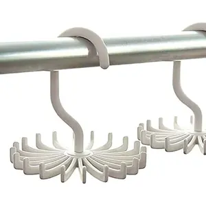 3 Pack Twirl Ties Rack Closet Organizer Tie Hanger Hook Headband Holder White