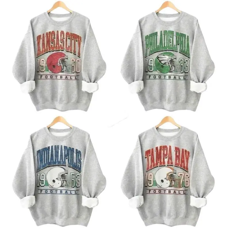 Vintage 90s All 32 Teams Football Sweatshirt, Retro 90s Game Day Crewneck, Soft Cotton Hometown Football Shirt for Men & Women, Sport Graphic Menswear, Gifts For Football Fans, Streetwear