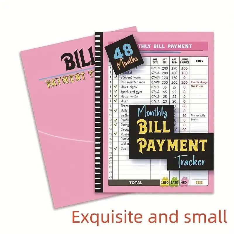 Bill Tracking Notebook for Personal Organisers - Office Stationery to Manage Payments, Avoid Late Fees, Plan Monthly Budgets, Keep Finances Clear & Organized planner