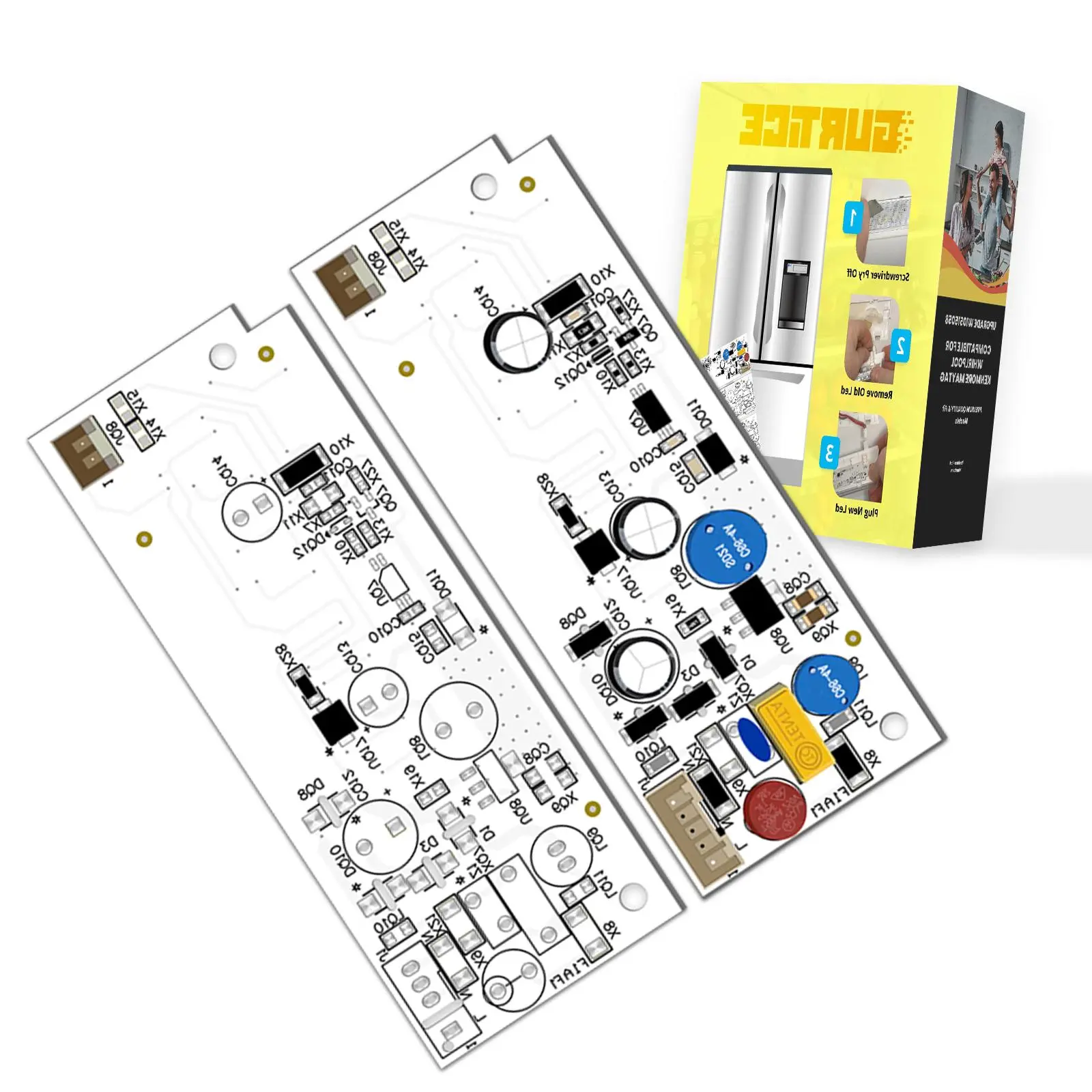 NEW Refrigerator Freezer LED Lights Set for Whirlpool, Kenmore, Maytag Models - 1 PCS W10515058, 1 PCS W10515057, Replaces WPW10515058, W10522611, AP6022533, PS11755866, WPW10515057, 30000hrs Longer Lifetime, No Interruption, Refrigerator Model