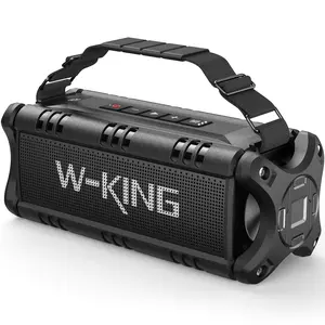 W-KING Bluetooth Speaker, 90W Max Loud Portable Speakers Bluetooth Wireless, IPX6 Waterproof Outdoor Speaker with 50W Deep Bass/2 Powerful Subwoofer/40H/Power Bank/EQ/TF/AUX/NFC for Pool/Party/Travel Card Connection Audio