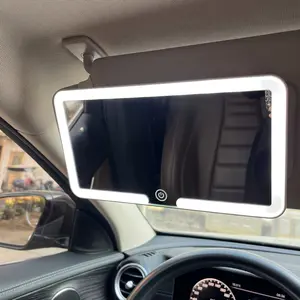 Anti Glare Car Makeup Mirror with Built-in Sunshade and LED Illuminator High-definition Color Display Ideal for Women's Grooming in the Car