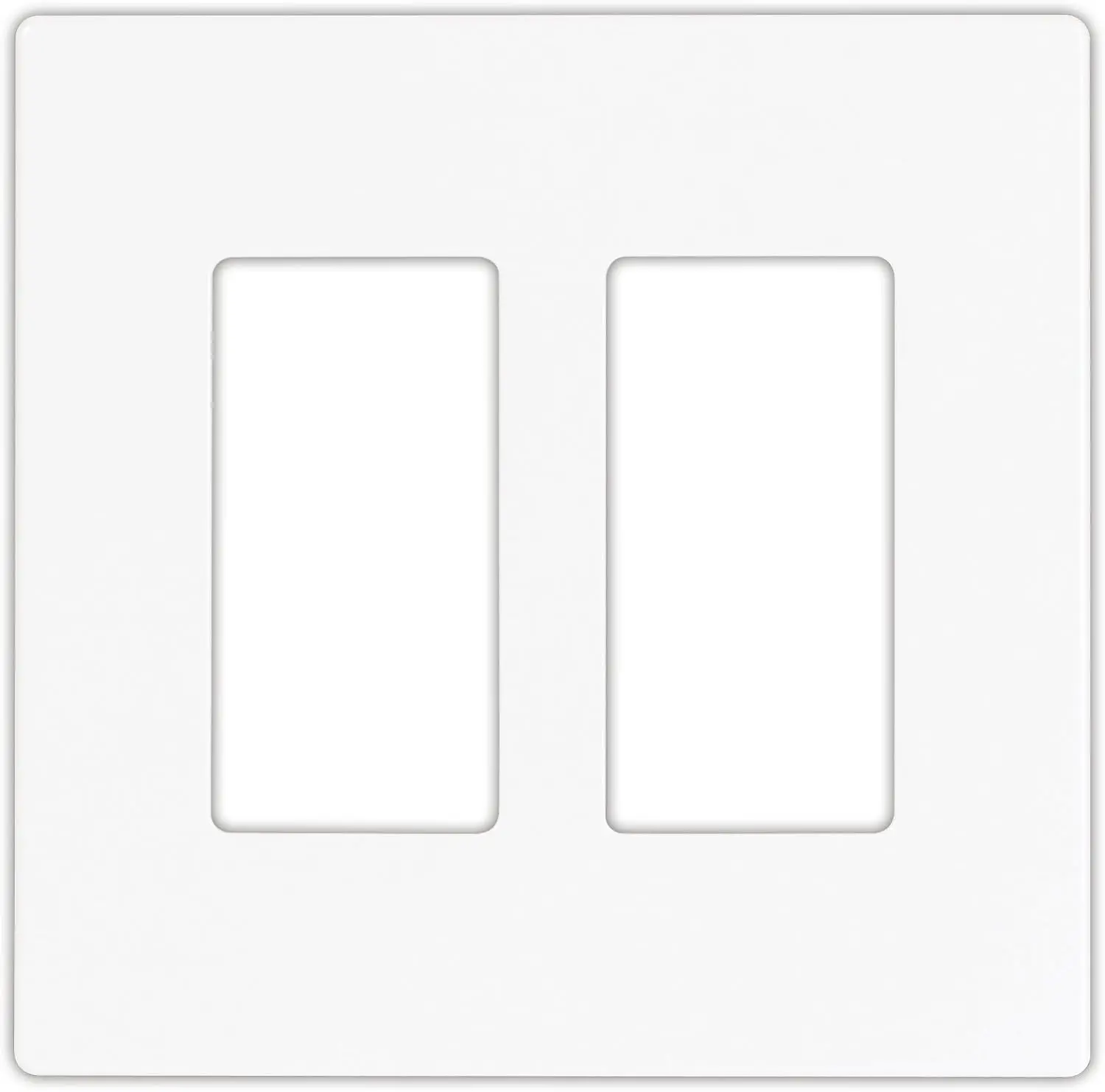 Eaton 9522WS ASPIRE Screwless Wallplate, 2-Gang, White Satin (2PACK)