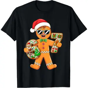 Funny Gingerbread Six Seven 67 Gingerbread Man Xmas Pajamas T-Shirt Tshirt Menswear