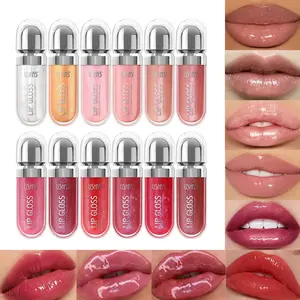 12-Piece Pearl Lip Gloss Set, Long-Lasting Hydrating Moisturizing Liquid Lipstick, Ideal Christmas & Valentine's Gift, Glossy Mirror Finish