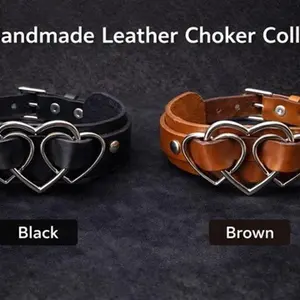 Leather Choker Leather Love Necklace for Women Adjustable Necklace Choker Necklaces Necklace Black Leather Necklace