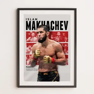 Islam Makhachev Poster Art Printable, Boxing Art Wall Decor, Boxing Gift Ideas, Sports Gift, UFC Wall Art, Home Gym Decoration, MMA Poster. 193