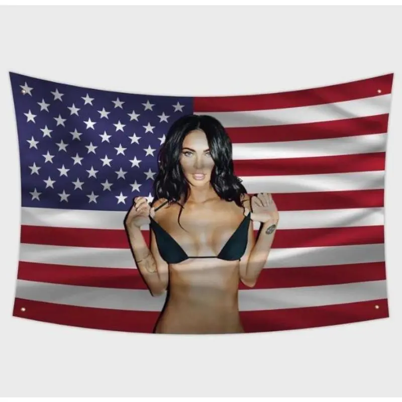Prime Megan Fox American Flag, Flag for Dorm Room Tapestries, Flags For Room Decor Decorative