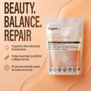 Organixx Collagen Complete Protein Peptides Powder with Vitamin C, Types I, II, III, V, X Hydrolyzed Collagen, Hair, Nail, Skin, Bone & Joint Health, Aging Support, Beauty, Fitness, Clean Sourced, Gluten Free, Unflavored