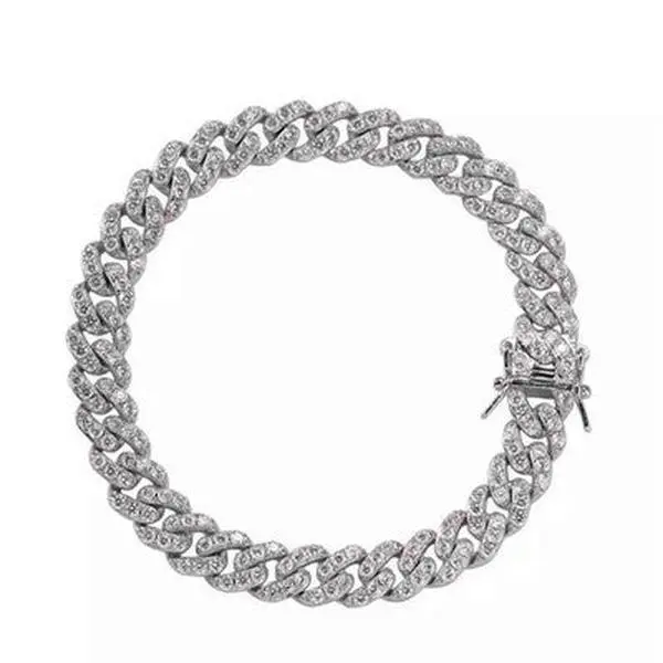 Original Diamond Cuban Anklet Silver