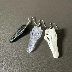 Spinosaurus Skull | Resin Earrings Skull Replica - Semi-Aquatic Apex Predator Fossil Accessory for Dinosaur Enthusiasts