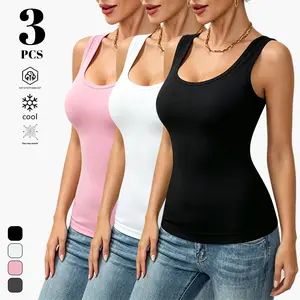 Clean Gent Women’s Summer Casual Tank Tops — 3-pack/single pack; slightly stretchy slim-fit solid tops, suitable for layering; skin-friendly, breathable, sweat-wicking fabric; available in multiple colors; fashionable slim fit; ideal for everyday wear and