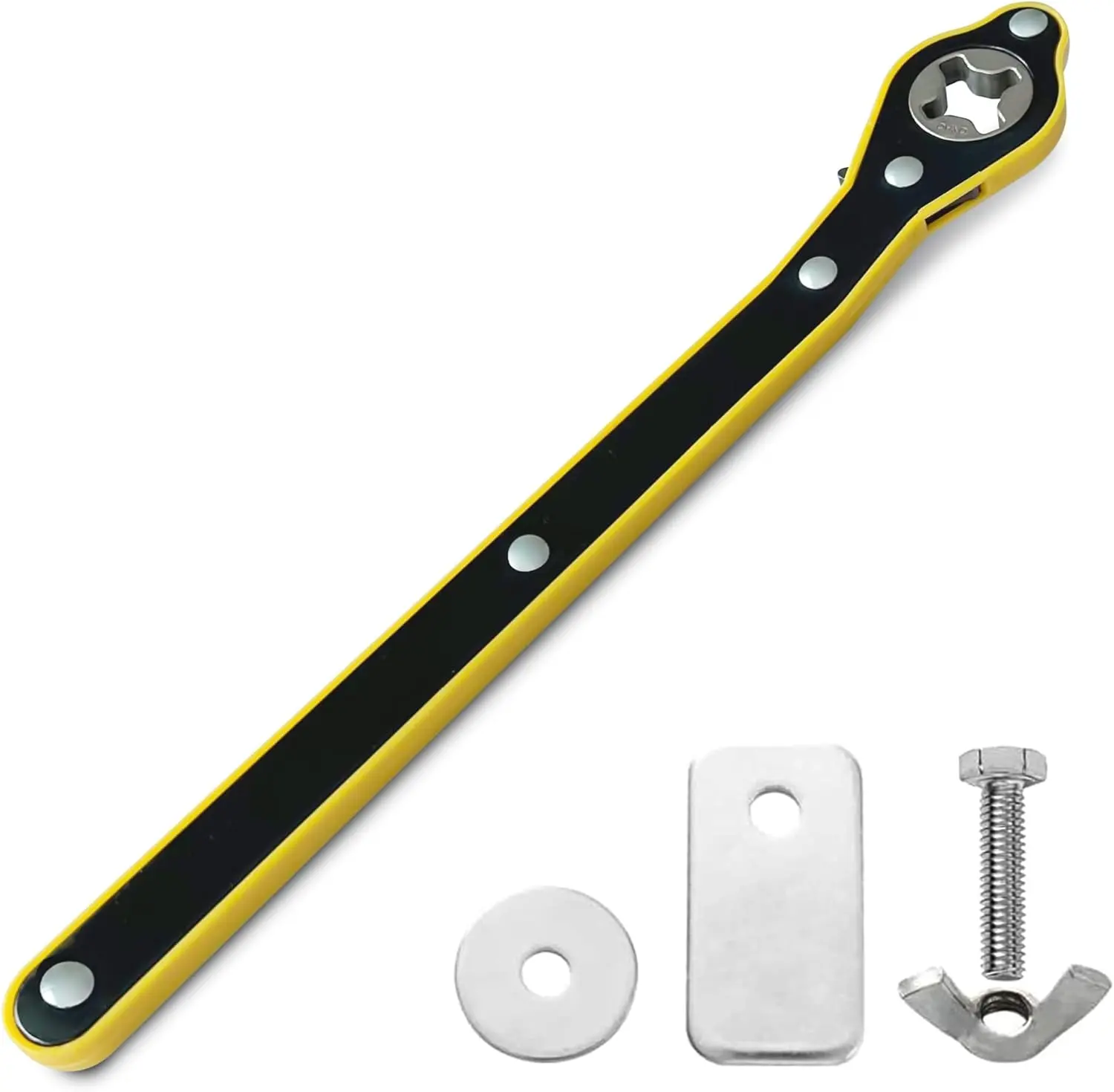 Portable Scissor-Type Ratchet Jack Wrench, Labor-Saving Lifting Handle Lug Nut Tool, Car & Motorcycle Emergency Accessory for Travel & Roadside Breakdowns
