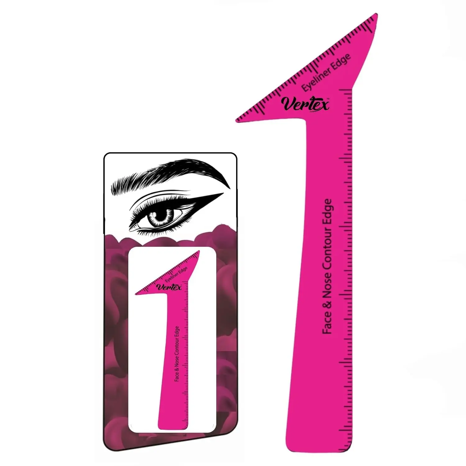 Eyeliner Stencils & Pencil Liquid Waterproof Tool Includes Pen Stamp Thin Angled Wing Tips for Beginners Eyebrow Pomade in Black Makeup - Brush