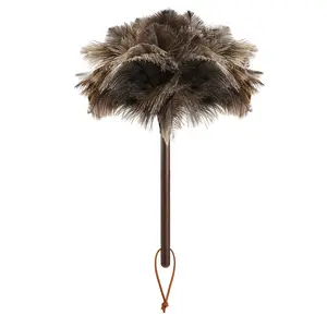 12 Inch Ostrich Feather Duster Natural Soft Fluffy Dust Cleaner for Home Furniture and Car Interior Use