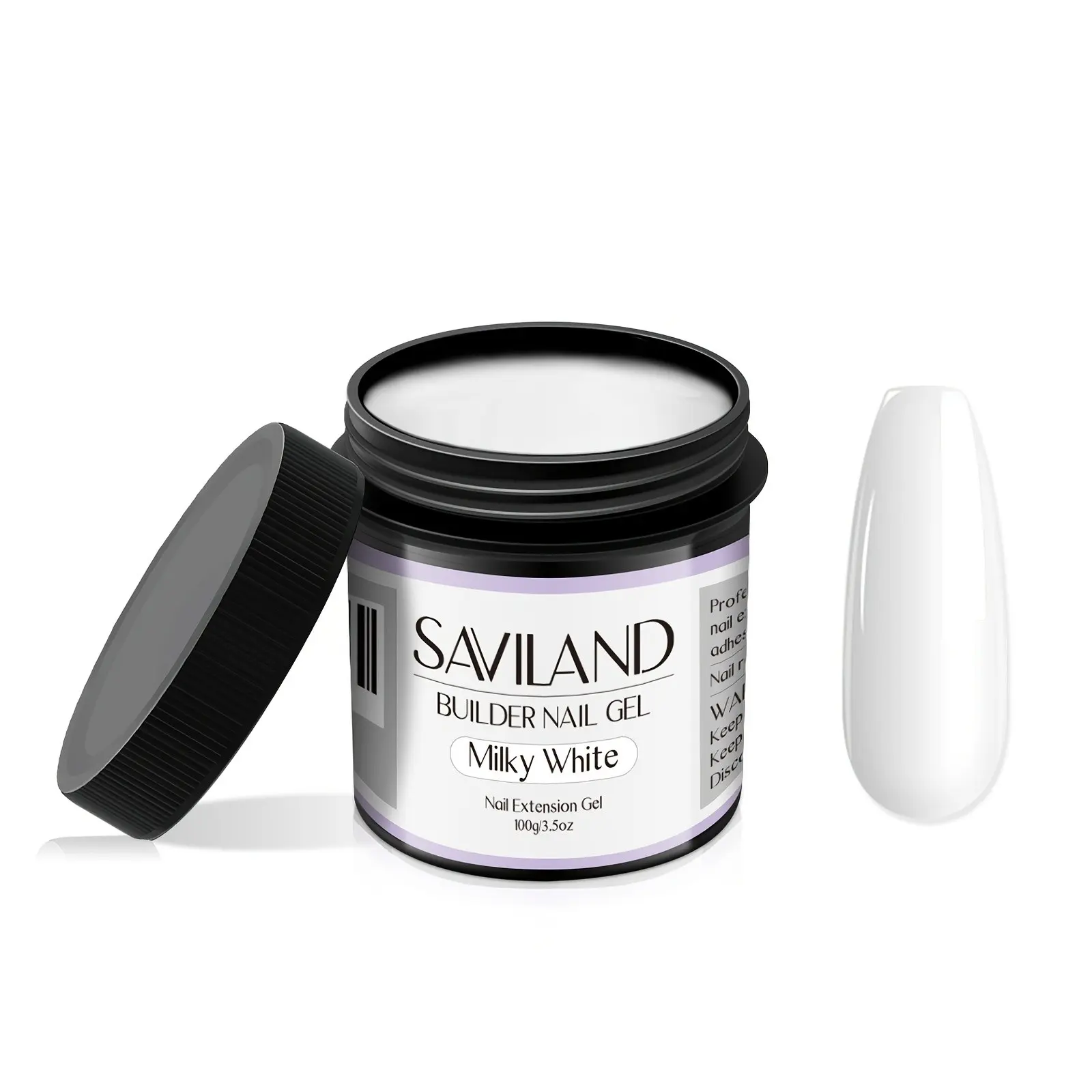 SAVILAND 100g 3.53oz Milky White Builder Nail Gel Hard Gel Builder Gel Nails for Nail Strengthen Extension Nail Art Manicure Starter UV Nail Gel for Home DIY Salon Nail Care