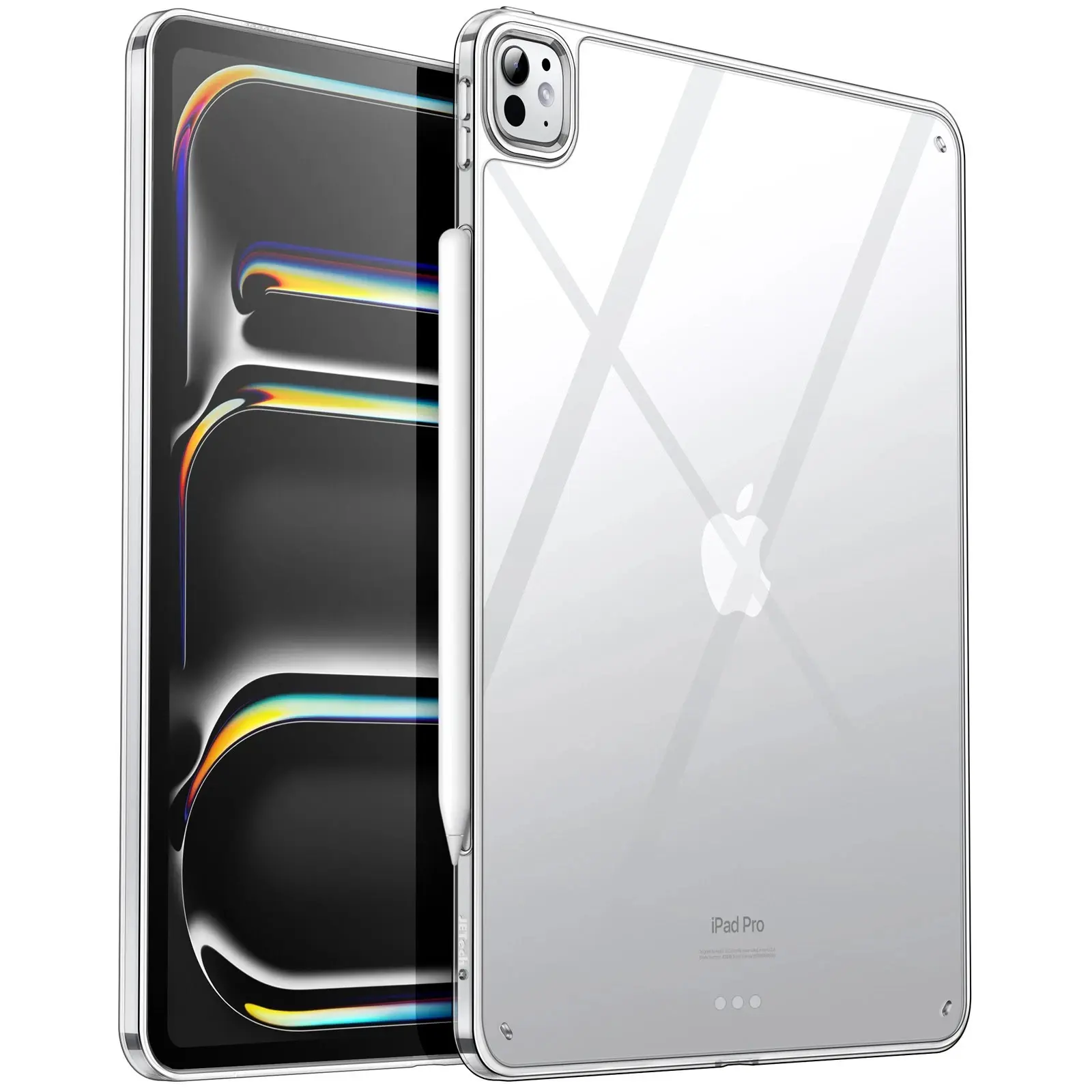 JETech Clear Case for iPad Pro 13 Inch M5, M4 (2025, 2024), Hard PC and Soft TPU