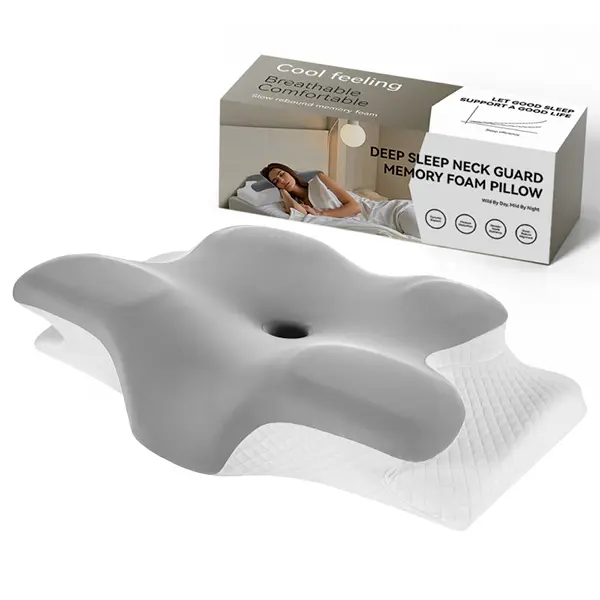 Cooling Memory Neck Pillow, Adjustable Ergonomic Memory Foam Neck Pillows, Cervical Support, Breathable & Removable Pillowcase,father's Gift summerwins
