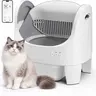TAYACICY Automatic Litter Box Value Bundle, White Open-Top Smart Cat Litter Box with App Control (2.4G WiFi Only), Dual Safety Tech, 16.5-Inch Access Entry, 8L Odor-Lock Sealed Waste Bin, Leak-Proof Design, Washable Liner, for Multiple Cats, Cat Gift