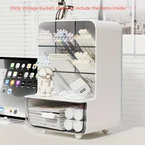 Large Capacity Office Desk Organizer, Creative Slanted Pen Holder, Makeup Tool Storage Bucket, Multi Functional Organizer, Ideal for Cosmetics, Stationery, Brushes