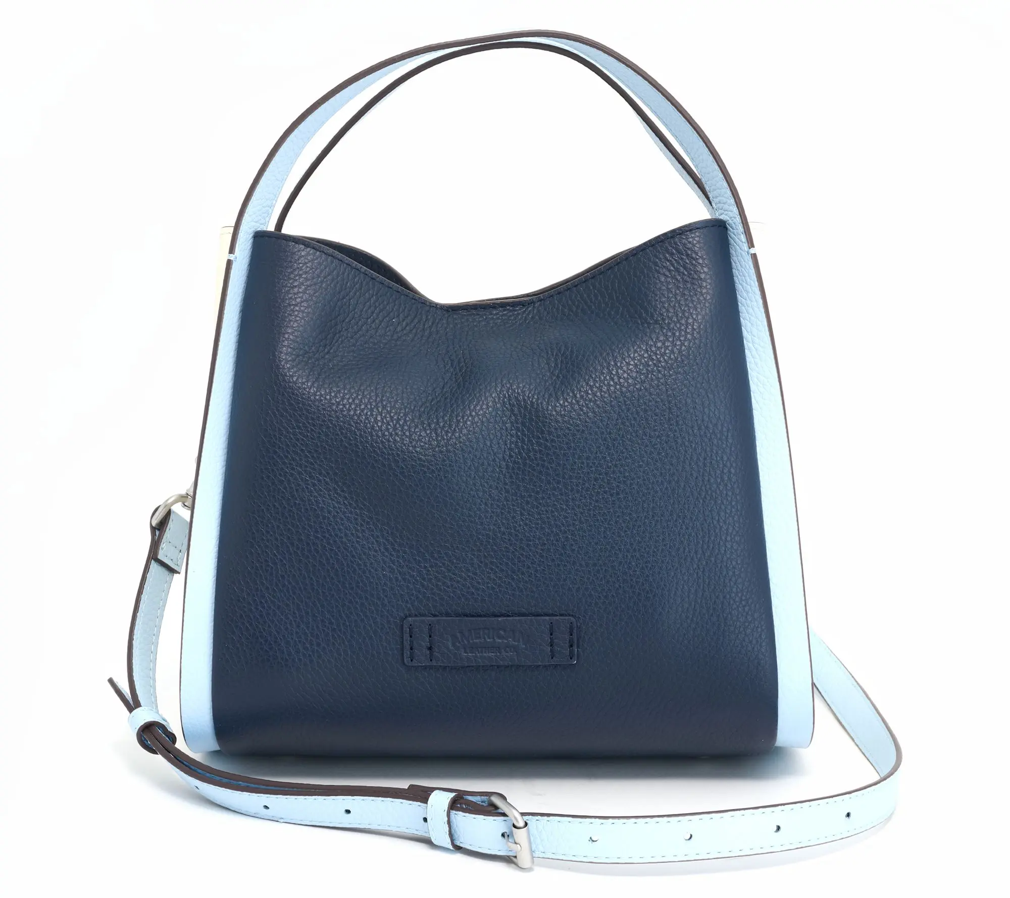 American Leather Co. Triple Entry Raffia or Leather Satchel American Leather Co. Triple Entry Raffia or Leather Satchel