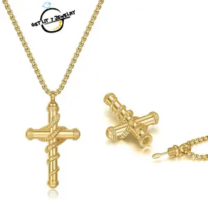 New Style Storage-compatible Hip-hop Retro Snake-shaped Cross Pendant Necklace | Unisex | Hip-hop Style | Retro Style | Detachable | Holiday Gift | Party Jewelry | Fashion Accessory