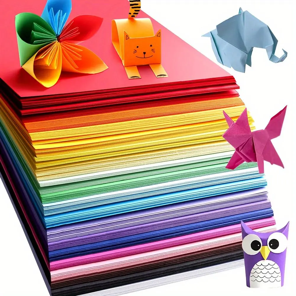 Colorful Construction Paper, 100pcs/set Paper for Printing, Origami, Art Crafts, DIY Art Supplies for Home School Office