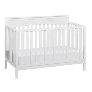 4-in-1 Convertible Crib, Snow White, GREENGUARD Gold Certified, Wooden Crib