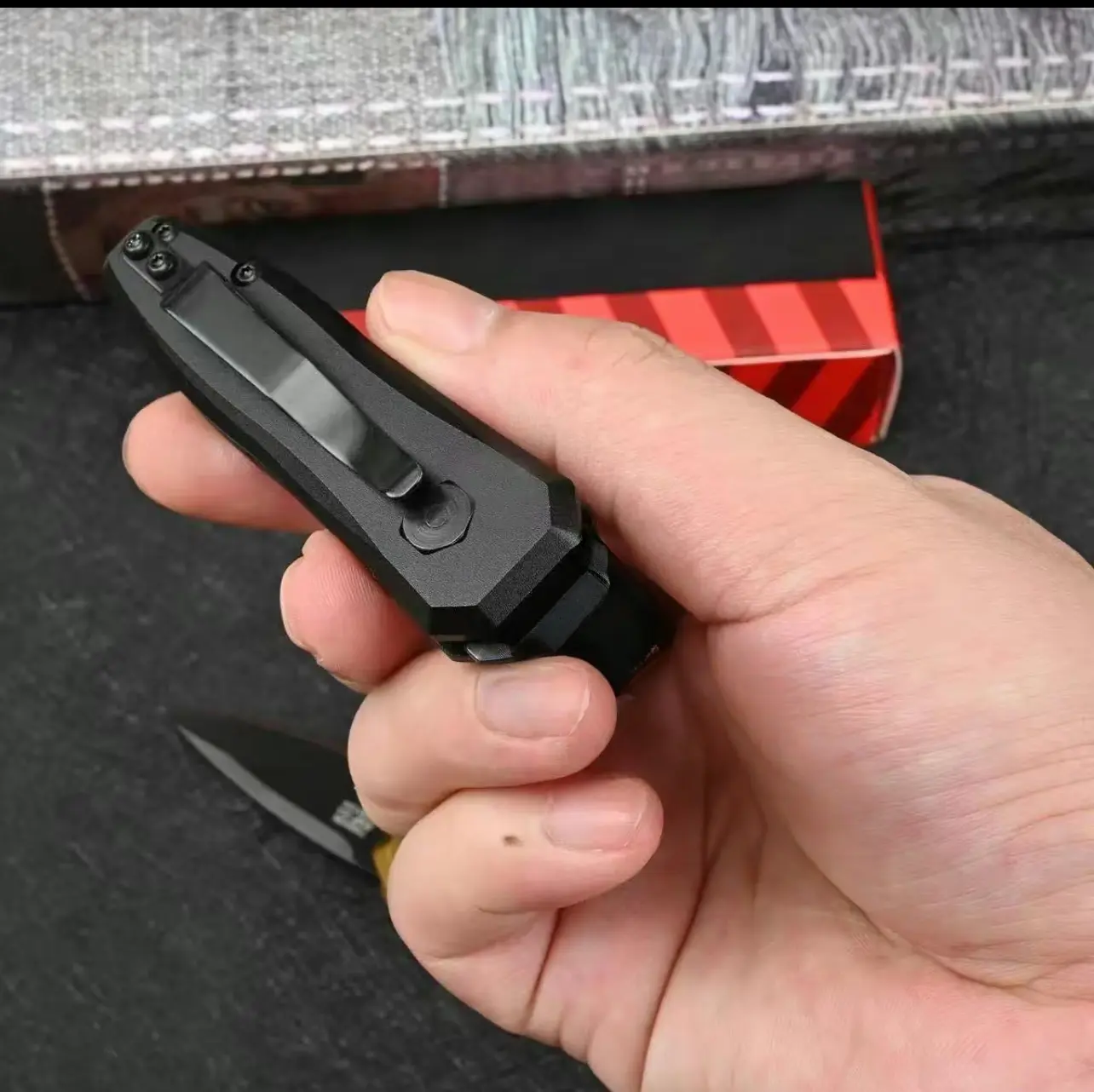 KS 7500R Folding Pocket Knife - Compact Lightweight EDC Survival Tool with High Hardness Steel Blade for Camping, Outdoor Gifts (Sports & Outdoor Camping & Hiking Camp Kitchen Gear), Folding Pocket Knives, Survival Hand Tool, 40 G, Small Size