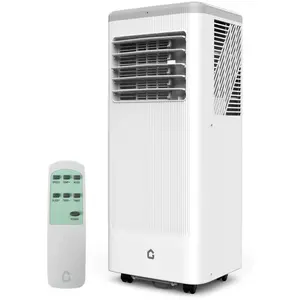 White 10000 BTU  Portable Air Conditioners with Heater  3 in 1 Cooling AC Portable Air Conditioner for Room with Sleep Mode  Ventless Floor Air Conditioner  3 Speeds Fan  Dehumidifier