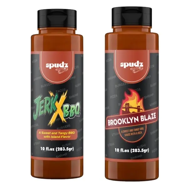 Spudz Brooklyn Blaze & Jerk BBQ Combo Pack - Refrigerated Honey-Based Spicy Sauce & Dip, Cooking Staples & Essentials, Refrigerator