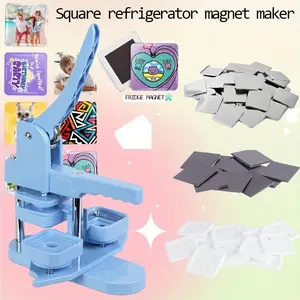 A 50mm (1.97 inches) square button-making machine that does not require installation and can be self-assembled. It is a square pin-making machine for badges, complete with 20 free button-making tools and cutting templates.