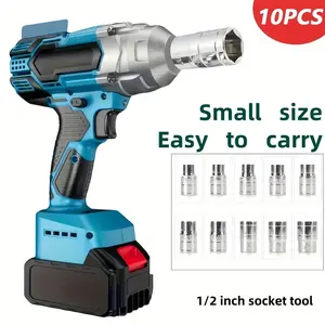 10pcs Heavy Duty Impact Wrench Set, 1/2-inch Drive Metric Sockets (8mm-19mm) – Professional Auto Repair Tools, Suitable for Auto Mechanics, Home DIY, Truck Maintenance, and Portable Tool Sets with Impact Drive Sockets.