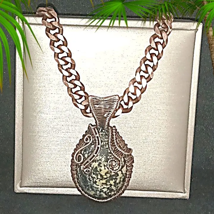 Copper Wrapped Diorite Crystal Healing Chakra Aura Spirit Metaphysical Mystical Magical Jewelry Great Gift