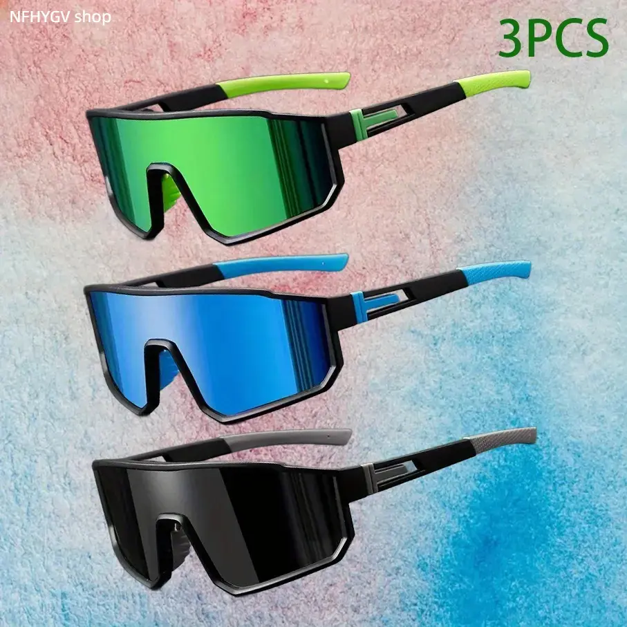 Sports Glasses, 3Pcs Lightweight Boys Eyewear, Non-Prescription Safety Frames, Simple Practical Style, Nice Presents for Boys and Outdoor Baseball Training