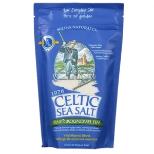 Celtic Sea Salt, Selina Naturally Fine Ground Vital Mineral Blend, 1 lb (454 g) Natural Kosher light Grey Resealable Organic