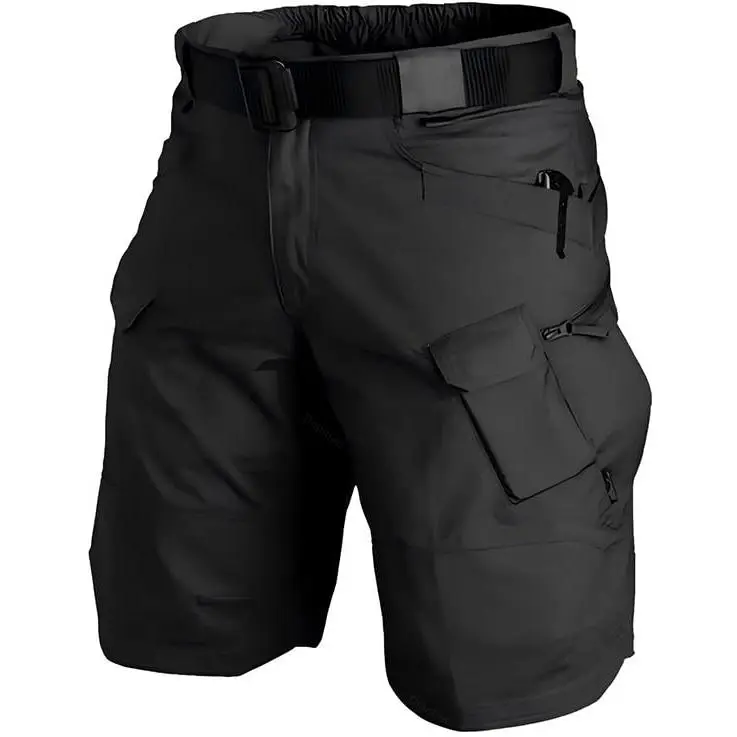 （No belt）Cargo Shorts for Man Waterproof Stretch Multi Pockets Quick-Dry Outdoor Camping Running Athletic Men's Shorts