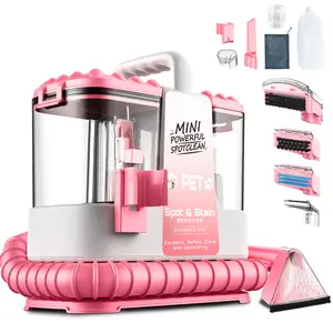 VICEASE Portable Carpet + Upholstery Spot Cleaner Machine, 20Kpa Powerful Suction with 5 Cleaning Tools, 17oz Cleaning Solution, Car/Auto Detailer, Lightweight Compact Design