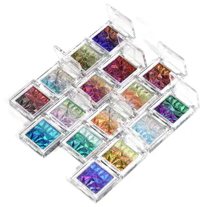 Diamond-patterned Chameleon Eyeshadow，Multichrome Face Highlighter Palette ,Multi-use, Long Lasting, High Pigment, Metallic Glitter Sparkling Eyeshadow Eyes Makeup Highlighter Radiance,Makeup Beginner Eyeshadow