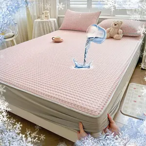 Waterproof Cooling Mattress Protector, Lightweight Breathable Mattress Cover, Silky Soft Fitted Sheet, Bedding Set for Hot Sleepers, Night Sweaters, Quilted Mattress Cover, Removable Mattress Cover, Waterproof Mattress Pad