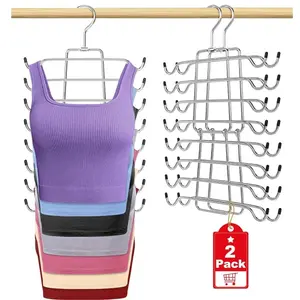Tank Top Hangers Space Saving Hanger Organizer Bra Hangers for Closet Organizer 360° Rotating Metal Closet Organizers and Storage Lingerie Hangers for Cami Bras Belts Swimsuits Lingerie