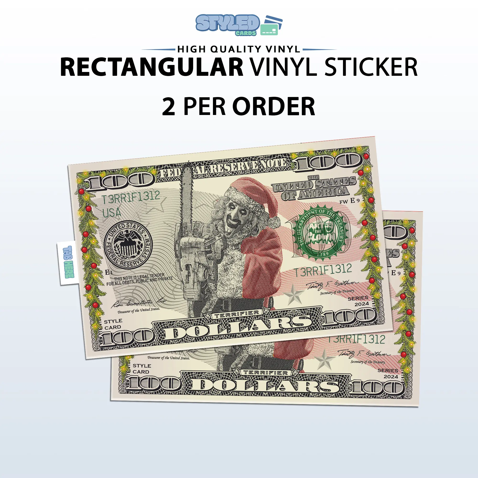 halloween art the clown rectangle vinyl sticker